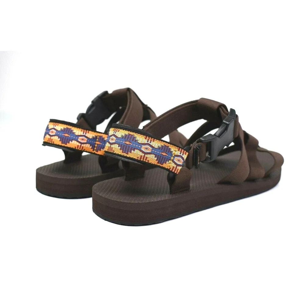 TEVA Men's Dorado‎ Brown Multi-Color Print Strap Sandals 1110640 Size 13